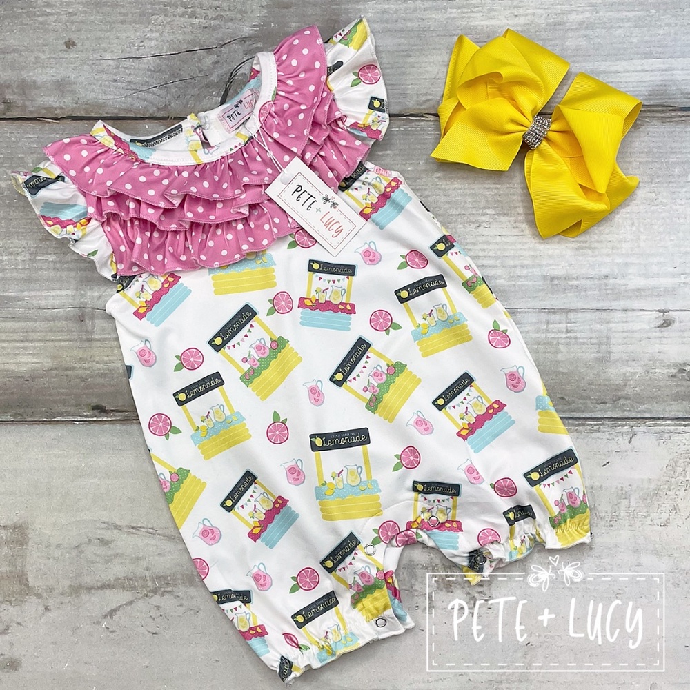 Pete + Lucy Pink Lemonade Romper